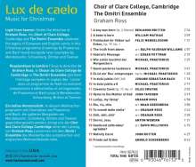 Clare College Choir Cambridge - Lux de Caelo, CD
