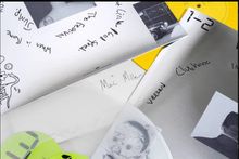 Texte: „The Festival“, „Mac Miller“, „Weekend“, „Clubhouse“. Schallplatten, Albumcover und Fotos überlagern sich.