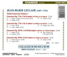 Jean Marie Leclair (1697-1764): Violinkonzerte op.7 Nr.2 &amp; 5;op.10 Nr.1 &amp; 5, CD