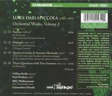 Luigi Dallapiccola (1904-1975): Orchesterwerke Vol.2, CD