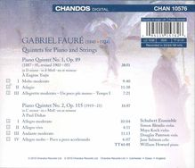 Gabriel Faure (1845-1924): Klavierquintette opp.89 &amp; 115, CD