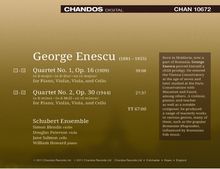 George Enescu (1881-1955): Klavierquartette Nr.1 &amp; 2, CD