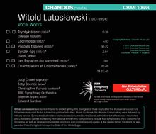 Witold Lutoslawski (1913-1994): Vokalwerke, CD