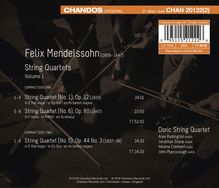 Felix Mendelssohn Bartholdy (1809-1847): Streichquartette Vol.1, 2 CDs
