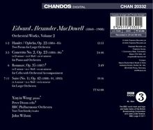"Edward Alexander MacDowell: Orchestral Works, Volume 2. Titel wie Hamlet/Ophelia, Concerto No. 2, Romanze, Suite (No. 1)."