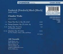 Frederick Block (1899-1945): Kammermusik, CD