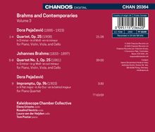 "Brahms and Contemporaries Volume 3" steht oben, darunter Werke von Dora Pejačević und Johannes Brahms. "Kaleidoscope Chamber Collective" folgt.
