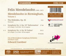 Felix Mendelssohn Bartholdy (1809-1847): Mendelssohn in in Birmingham Vol.1, Super Audio CD