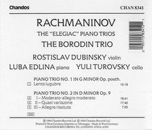 Sergej Rachmaninoff (1873-1943): Klaviertrios Nr.1 &amp; 2, CD