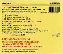 Ernst von Dohnanyi (1877-1960): Konzertstück f.Cello &amp; Orchester op.12, CD