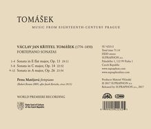 Vaclav Jan Tomasek (1774-1850): Klaviersonaten opp.13,14,26, CD