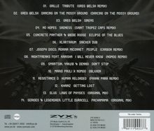 01. Grille Tribute (Greg Welsh Remix); 14 Tracks gelistet; technoider Hintergrund mit Maschinenarmen.