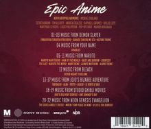 "Epic Anime", NDR Radiophilharmonie. Titel von Demon Slayer bis Neon Genesis Evangelion, Künstler und Logos unten.