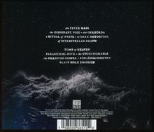 Texte: "the FEVER MASK, the DISSONANT VOID, a RITUAL of WASTE" usw. Dunkler Himmel, leuchtende Wellen im Vordergrund.