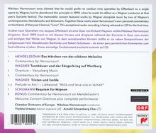 Texte: Mendelssohn, Wagner, Schumann. Harnoncourt dirigiert. Chamber Orchestra of Europe. Logos unten rechts.
