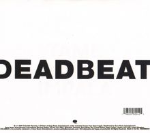 DEADBEAT in großen, schwarzen Buchstaben auf weißem Hintergrund. Darunter sind klein gedruckte Informationen.