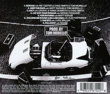 Tracklist von 1 bis 8, produziert von Tom Morello. Weißes Cabrio umgeben von Verstärkern auf Kopfsteinpflaster.