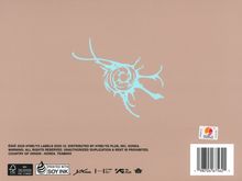 Country of Origin: Korea. Illustration mit einem blauen, abstrakten Design auf braunem Hintergrund, Barcode unten rechts.