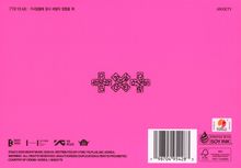 Oben links: "7TH YEAR: 가시덤불에 잠시 바람이 멈췄을 때". Oben rechts: "ANXIETY". Ornamente in der Mitte. Pinker Hintergrund.