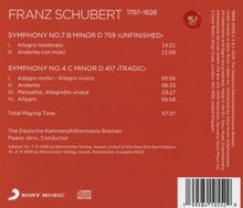FRANZ SCHUBERT 1797-1828. Symphony No.7 & No.4. Deutsche Kammerphilharmonie Bremen. Paavo Järvi, Conductor. RCA Logo.