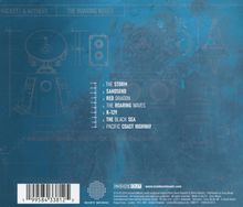 Ein blauer Hintergrund zeigt ein technisches Zeichnungsdesign. Links sind die Titel: "THE STORM", "SANDSEND" usw. genannt.