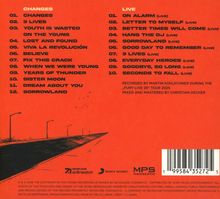 Trackliste: "CHANGES", "9 LIVES", "YOUTH IS WASTED...". Links Straßenlampen auf rotem Hintergrund. Logo unten: sieben.eins.