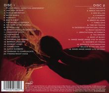 Links: Disc 1 mit 20 Titeln, darunter "Ryland Grace, Cognition Assessment". Rechts: Disc 2 mit 18 Titeln, darunter "Rocky Moves In". Hintergrund in rötlichen Tönen.