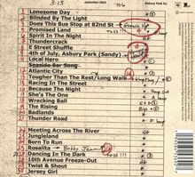 Liste von Songs mit handschriftlichen Notizen und Kreisen; oben: "September-2024", "Asbury Park NJ".