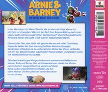 "Arnie & Barney retten das Wasser" in gelb. Beschreibung: Wasser in der Wiese fehlt. Arnie und Barney suchen chaotisch.