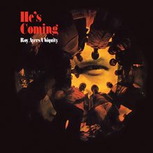 Texte: "He's Coming", "Roy Ayers Ubiquity". Menschen im Kreis, von oben gesehen, gelb-orange Beleuchtung.