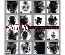 Texte: "SUM 41", "All Killer No Filler". Quadratische Gitter mit negativ belichteten Gesichtern.