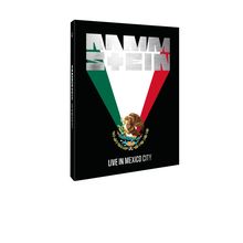 „RAMM + EIN“, „LIVE IN MEXICO CITY“. Ein Adler auf einem Emblem, Farben der mexikanischen Flagge.