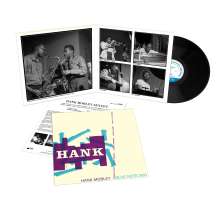 Text: "Hank Mobley Sextet", "Hank", "Blue Note 1560". 
Ein Plattencover-Set mit Fotos von Musikern.