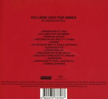 Album-Titel: "ICH LIEBE DICH FÜR IMMER", Künstler: BLUMENGARTEN. Trackliste von 1 bis 13 mit verschiedenen Titeln.