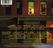 Songtitel und -listen über einem Gemälde von zwei Männern, die in beleuchteten Fenstern sitzen und lesen.