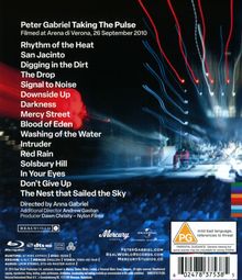 Text: "Peter Gabriel Taking The Pulse Filmed at Arena di Verona, 26 September 2010" gefolgt von einer Songliste.