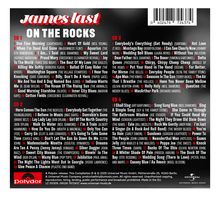 "James Last On The Rocks." 
CD1 bis CD4 anzeigen Titellisten mit bekannten Songs und Künstlern. 
Unten: Polydor und Universal Music Logos.