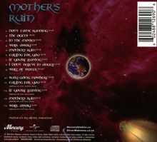 „Mother's Ruin“: 12 Songtitel auf dunkelrotem Hintergrund mit Erde und Barcode rechts.