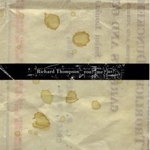 "Richard Thompson - you? me? us?" auf Textur mit Kaffeeflecken, darunter ein schwarzer Streifen.