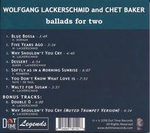 Chet Baker &amp; Wolfgang Lackerschmid: Ballads For Two, CD
