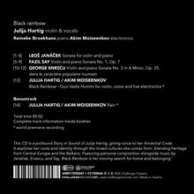 "Black rainbow" - Julija Hartig (Violine & Gesang), Werke von Leoš Janáček, Fazil Say und George Enescu. Bonustrack enthalten.