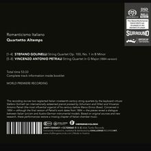 "Romanticismo Italiano, Quartetto Altemps. Werke von Golinelli und Petrali. Weltpremiere. Gesamtzeit: 53:33."