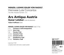 Wenzel Ludwig von Radolt (1667-1716): Wiener Lautenkonzerte c-moll, e-moll, F-Dur, G-Dur, CD