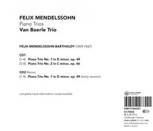 Felix Mendelssohn Bartholdy (1809-1847): Klaviertrios Nr.1 &amp; 2, 2 CDs