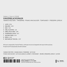 SMALLTALK CODE, GINGERBLACKGINGER, Liste von Musikstücken, 9 Titel, darunter LUCID und MOTHERS OF THE VEIL, CD-Details.