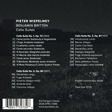Pieter Wispelwey, Benjamin Britten, Cello Suites. Enthält drei Suiten mit Titeln und Angaben in Klammern.