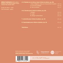 CD-Rückseite. Titel und Zeiten von Stücken für Violine und Klavier. Gesamtlänge: 49:34. Links Logos. Unten Barcode.