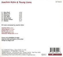 "Joachim Kühn & Young Lions" Albumtitel. Sieben Titel mit Zeiten, alle von Joachim Kühn komponiert. Musiker und Instrumente. 