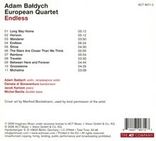 Adam Bałdych European Quartet, Album "Endless". Listet 11 Tracks mit Zeiten. Musiker: Adam Bałdych, Daniele di Bonaventura.
