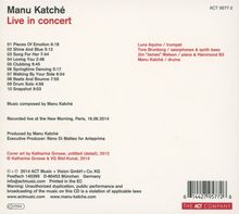 Manu Katché (geb. 1958): Live In Concert, CD